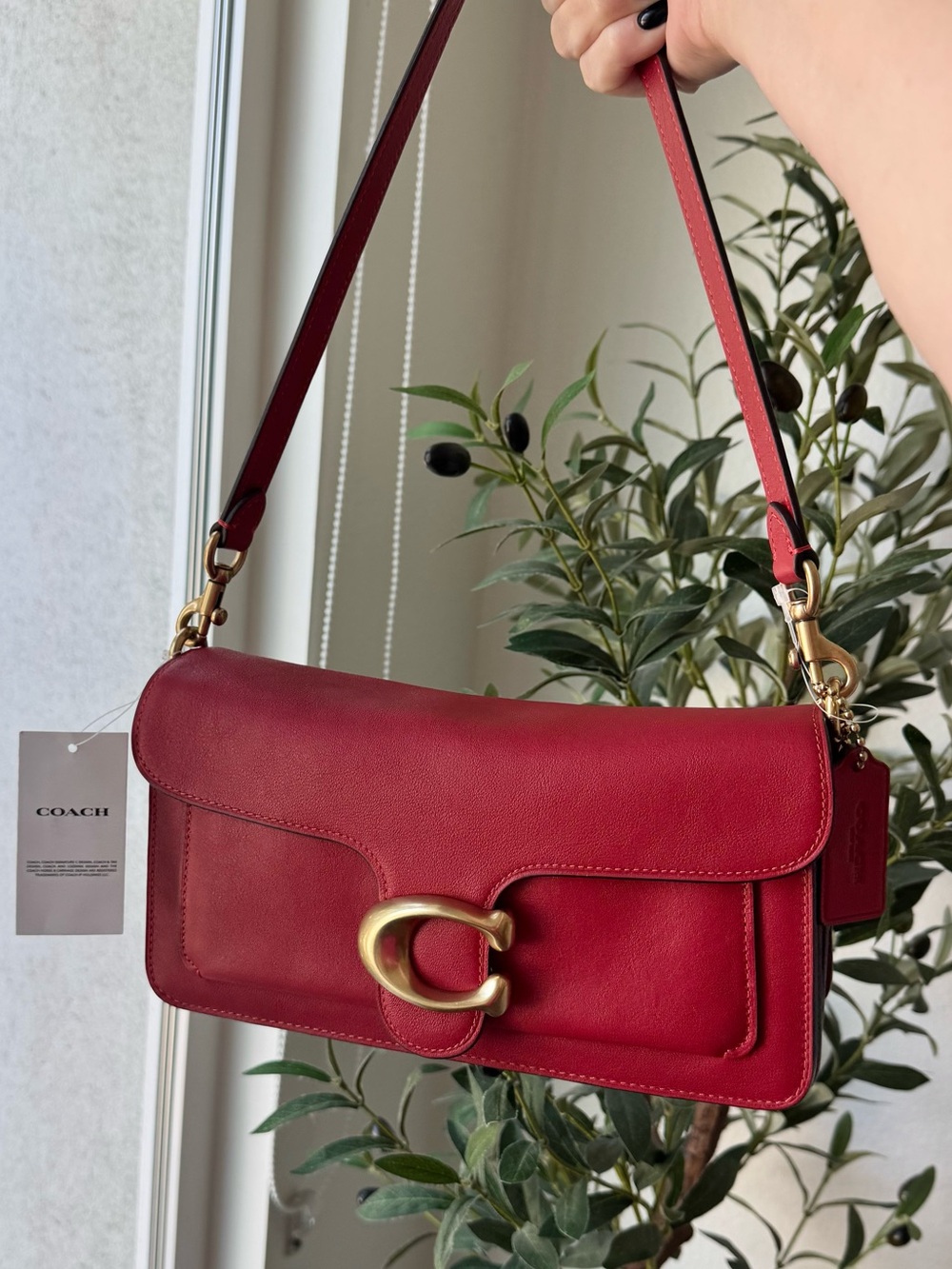 Coach Poppy Red Soft Leather Shoulder Tabby 26 Purse